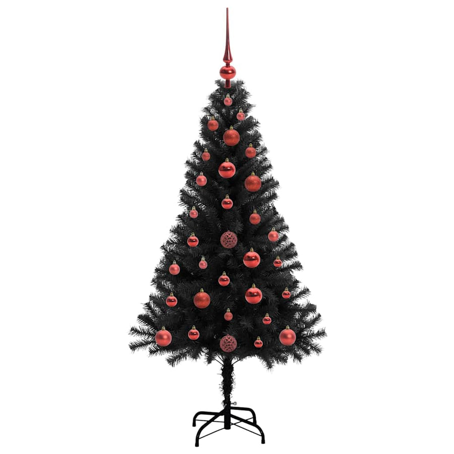Kerstboom met 150 LED met standaard Zwart 120 cm PVC
