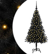 Kerstboom met 150 LED met standaard Zwart 120 cm PVC