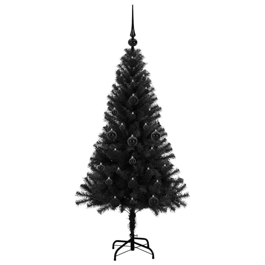 Kerstboom met 150 LED met standaard Zwart 120 cm PVC