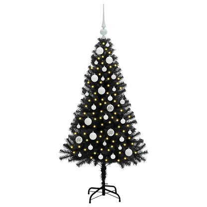 Kerstboom met 150 LED met standaard Zwart 120 cm PVC
