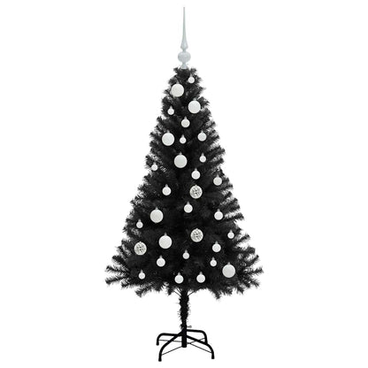 Kerstboom met 150 LED met standaard Zwart 120 cm PVC