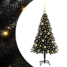 Kerstboom met 150 LED met standaard Zwart 120 cm PVC