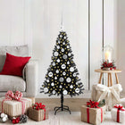 Kerstboom 120 cm met 150 LED zwart PVC