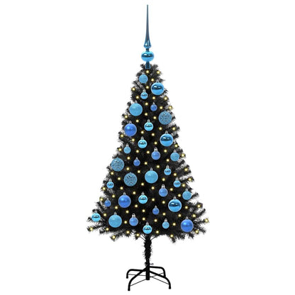 Kerstboom met 150 LED met standaard Zwart 120 cm PVC