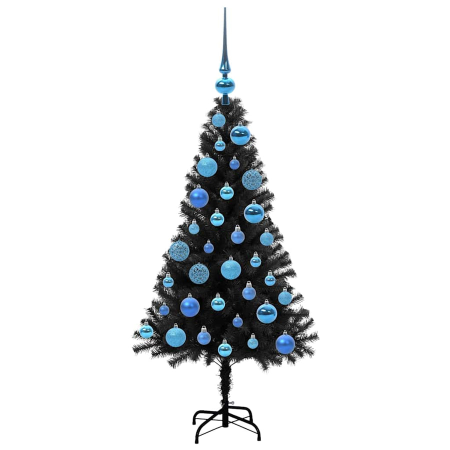 Kerstboom met 150 LED met standaard Zwart 120 cm PVC