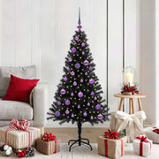 Kerstboom 150 cm PVC met 150 LED zwart