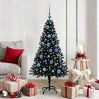 Kerstboom 150 cm met 150 LED zwart