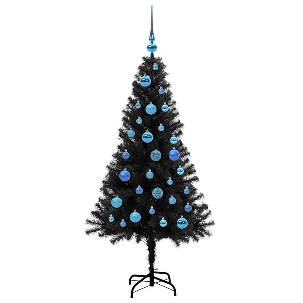 Kerstboom met 150 LED met standaard Zwart 150 cm PVC