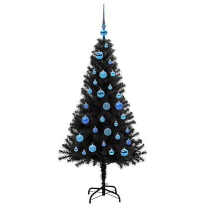 Kerstboom met 150 LED met standaard Zwart 150 cm PVC