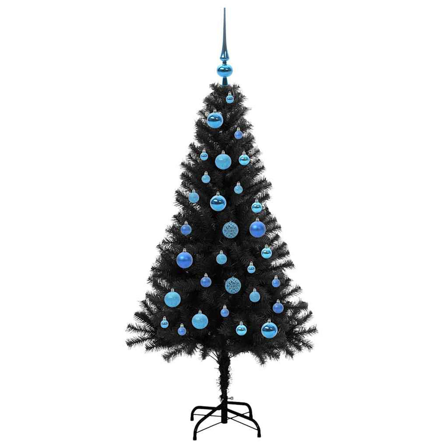 Kerstboom met 150 LED met standaard Zwart 150 cm PVC