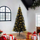 Christmas Tree with 300 LED with Stand Black 180 cm PVC