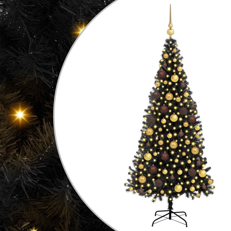 Kerstboom Zwart 180 cm PVC