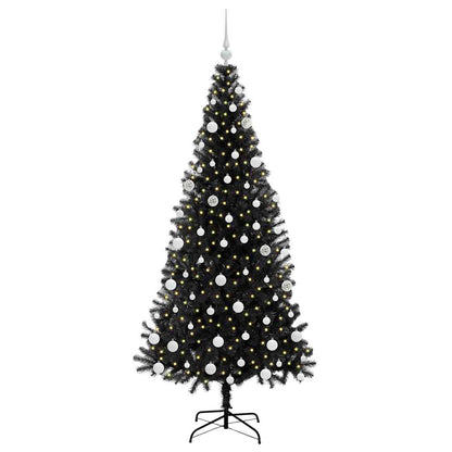 Kerstboom met 300 LED met standaard Zwart 180 cm PVC