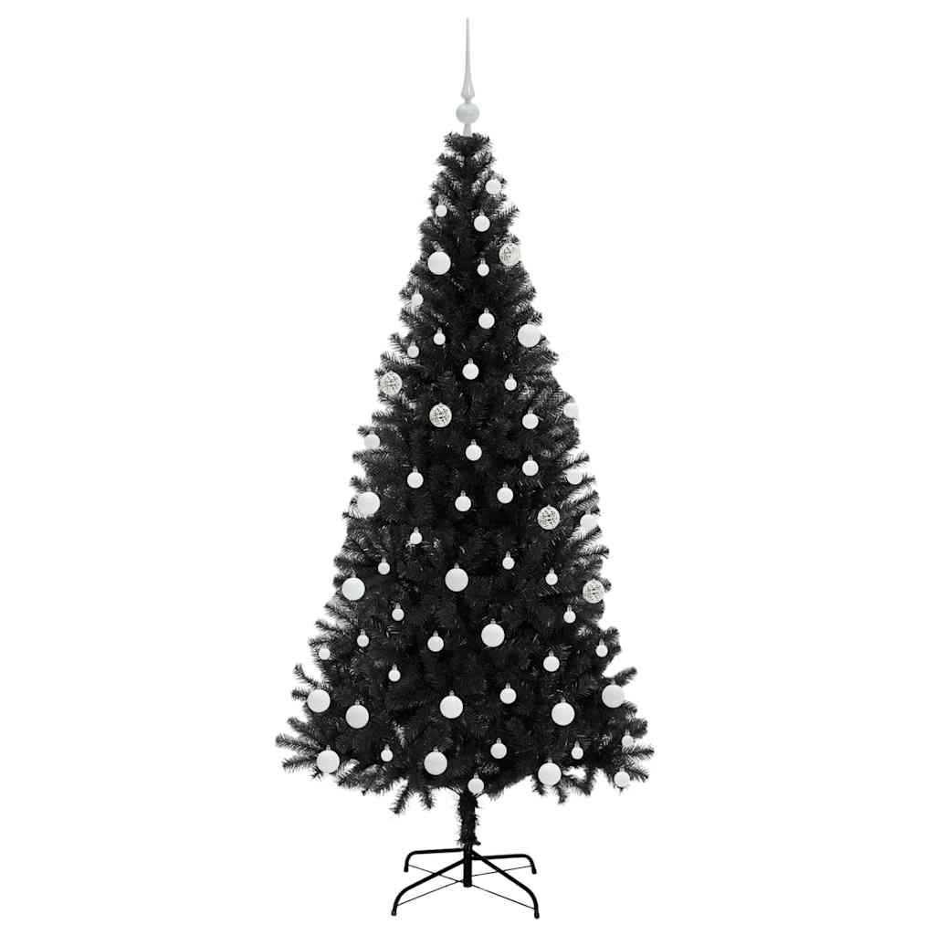 Kerstboom met 300 LED met standaard Zwart 180 cm PVC
