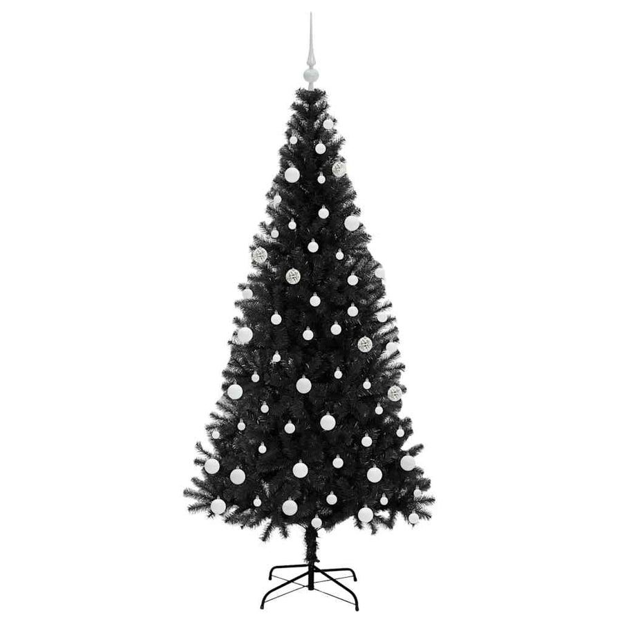 Kerstboom met 300 LED met standaard Zwart 180 cm PVC
