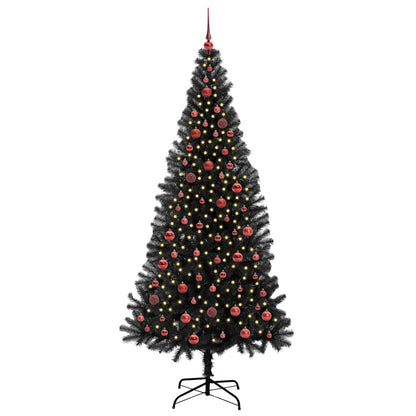 Kerstboom met 300 LED met standaard Zwart 210 cm PVC