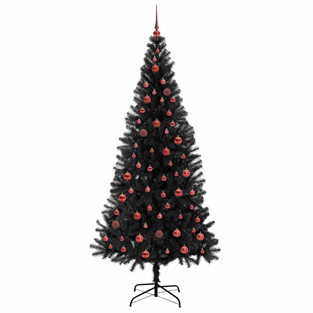 Kerstboom met 300 LED met standaard Zwart 210 cm PVC