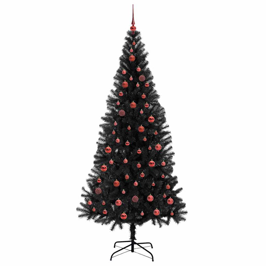 Kerstboom met 300 LED met standaard Zwart 210 cm PVC