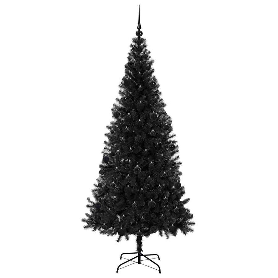 Kerstboom met 300 LED met standaard Zwart 210 cm PVC