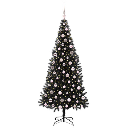 Kerstboom met 300 LED met standaard Zwart 210 cm PVC