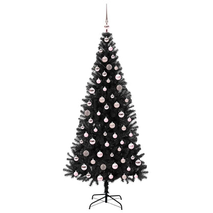Kerstboom met 300 LED met standaard Zwart 210 cm PVC