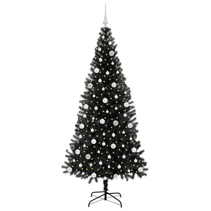 Kerstboom met 300 LED met standaard Zwart 210 cm PVC