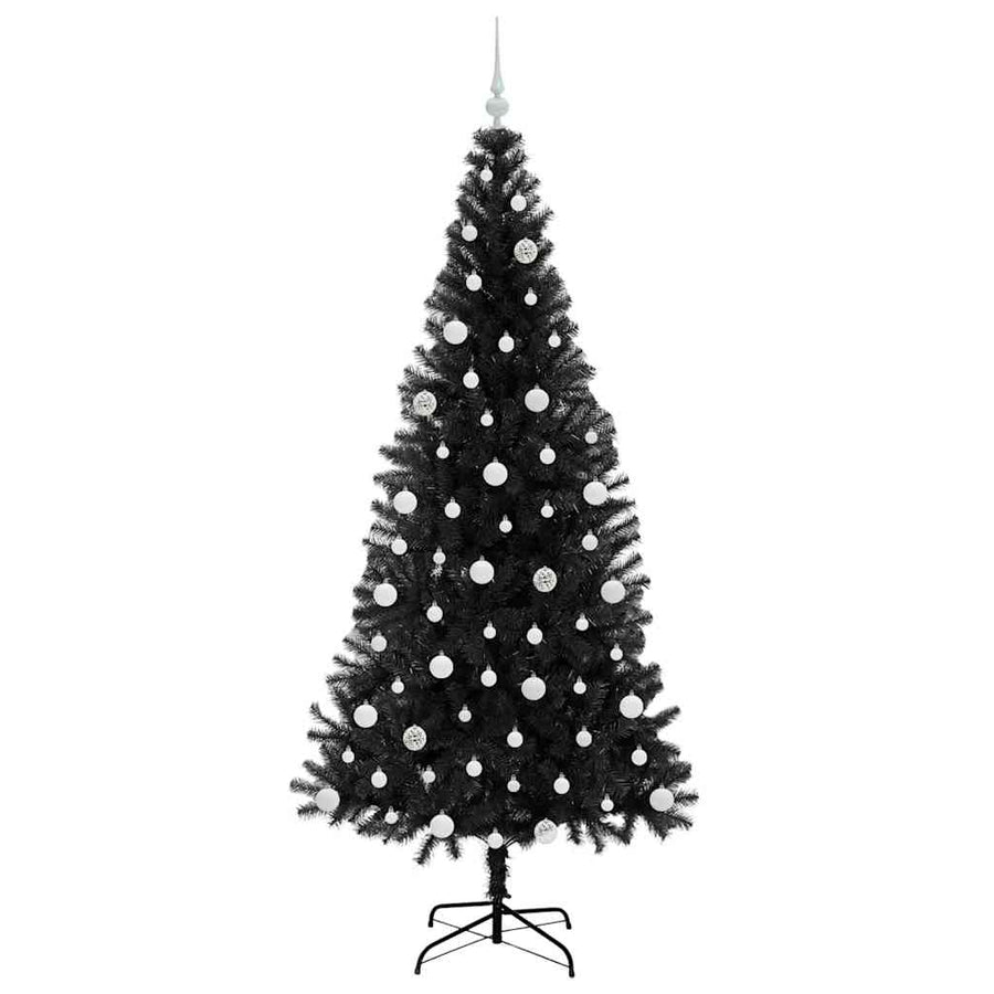 Kerstboom met 300 LED met standaard Zwart 210 cm PVC