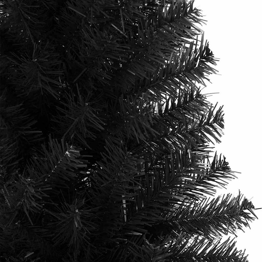 Kerstboom Met 300 Led Met Standaard Pvc Zwart 210 cm met LED's &gouden ballen