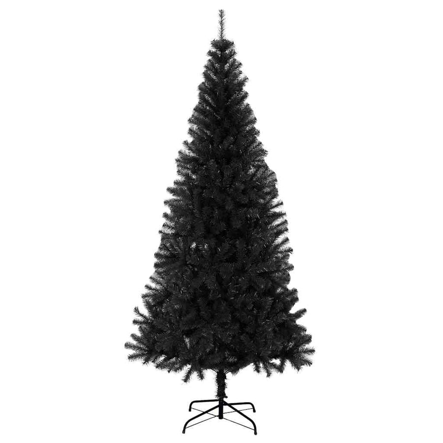 Kerstboom Met 300 Led Met Standaard Pvc Zwart 210 cm met LED's &gouden ballen