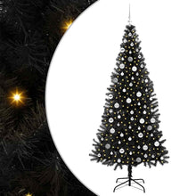 Kerstboom met 300 LED met standaard Zwart 210 cm PVC