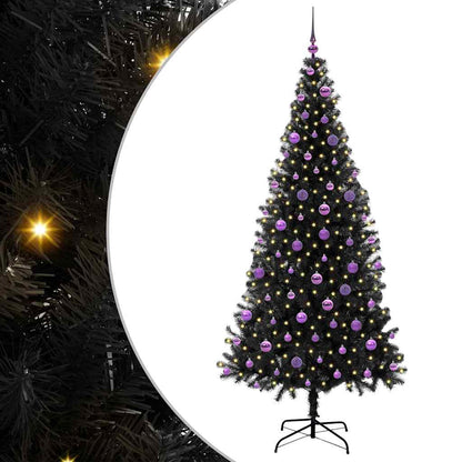 Kerstboom met 300 LED met standaard Zwart 210 cm PVC