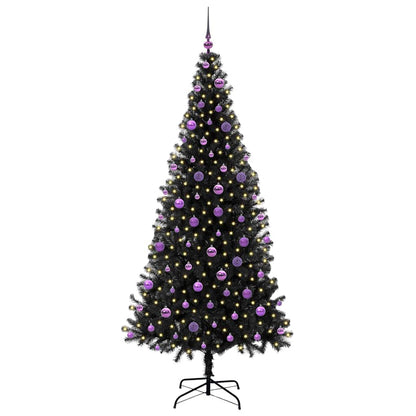 Kerstboom met 300 LED met standaard Zwart 210 cm PVC