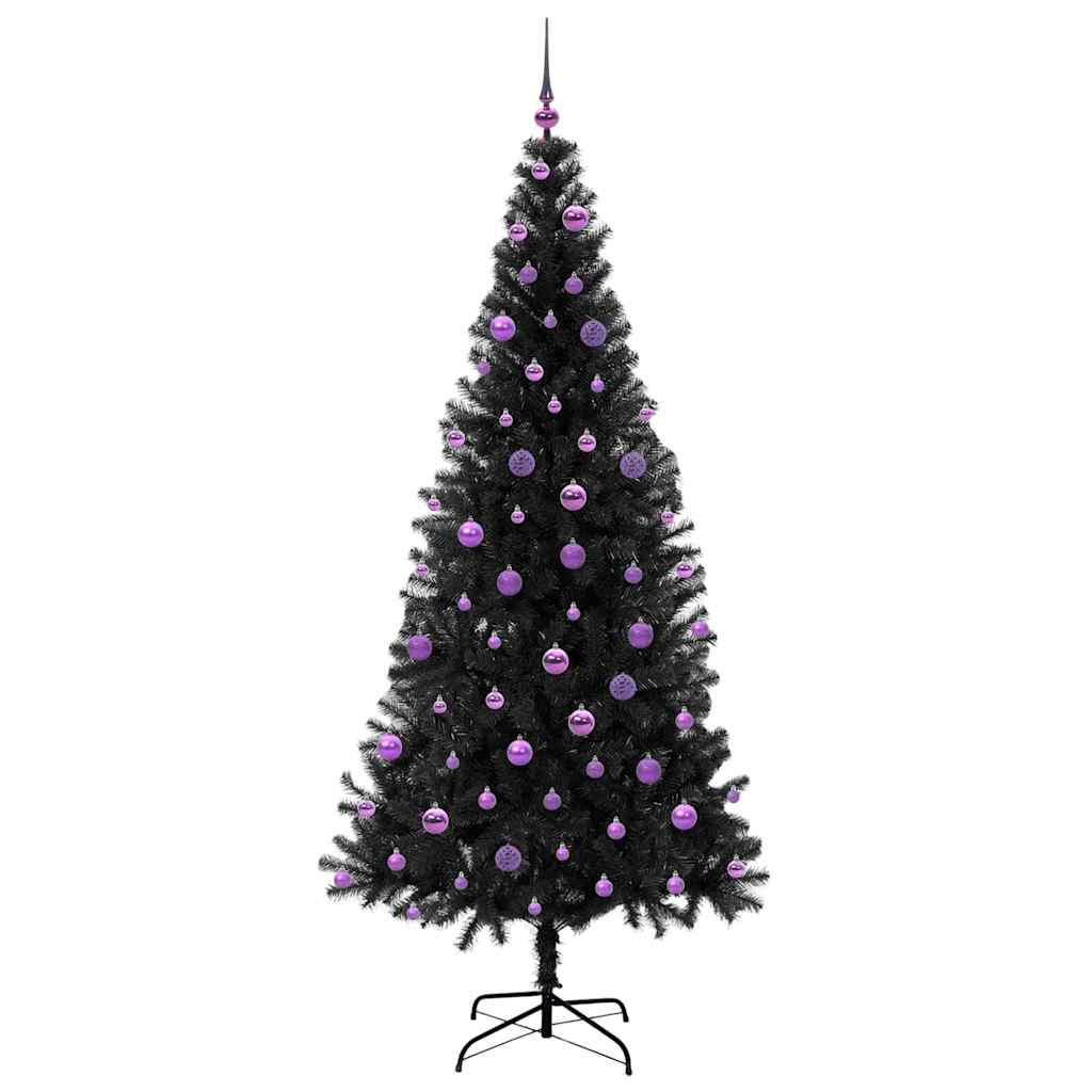 Kerstboom met 300 LED met standaard Zwart 210 cm PVC