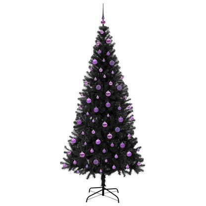 Kerstboom met 300 LED met standaard Zwart 210 cm PVC