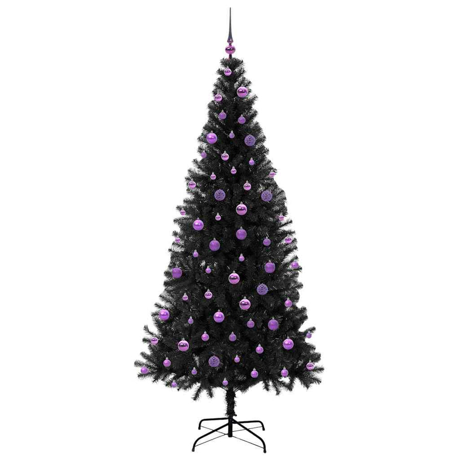 Kerstboom met 300 LED met standaard Zwart 210 cm PVC