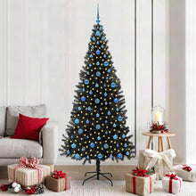Kerstboom met 300 LED met standaard Zwart 210 cm PVC