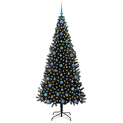 Kerstboom met 300 LED met standaard Zwart 210 cm PVC