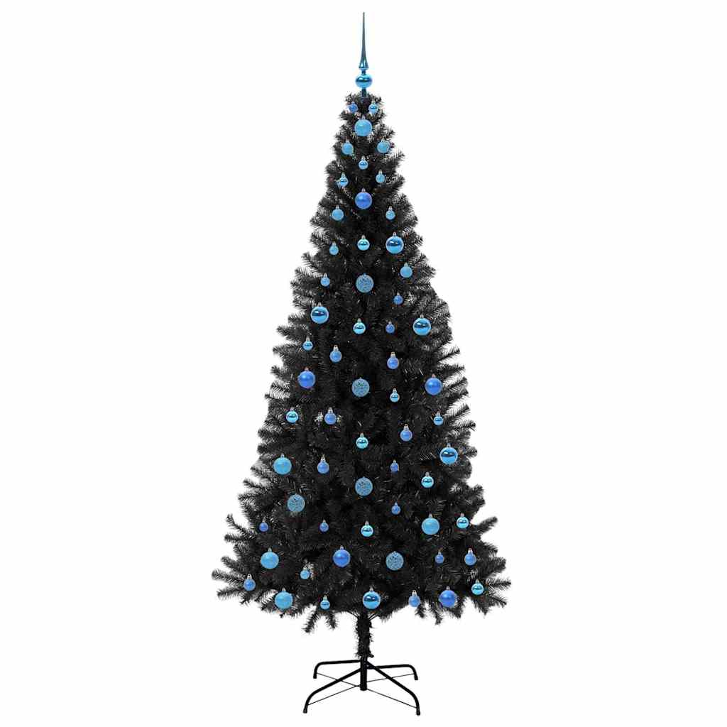 Kerstboom met 300 LED met standaard Zwart 210 cm PVC