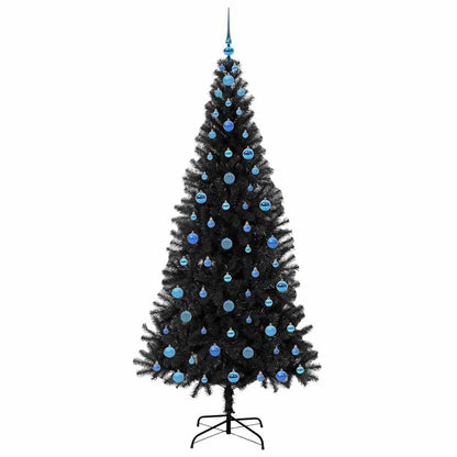 Kerstboom met 300 LED met standaard Zwart 210 cm PVC