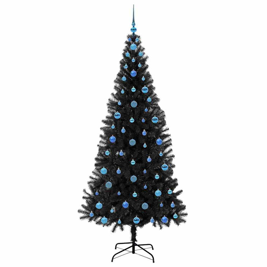 Kerstboom met 300 LED met standaard Zwart 210 cm PVC