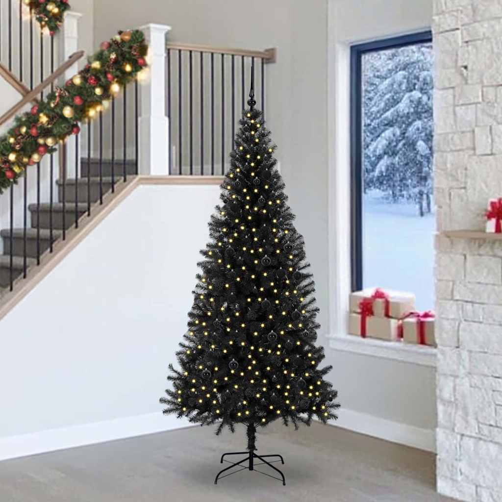 Kerstboom Met 300 Led Met Standaard Pvc Zwart 240 cm