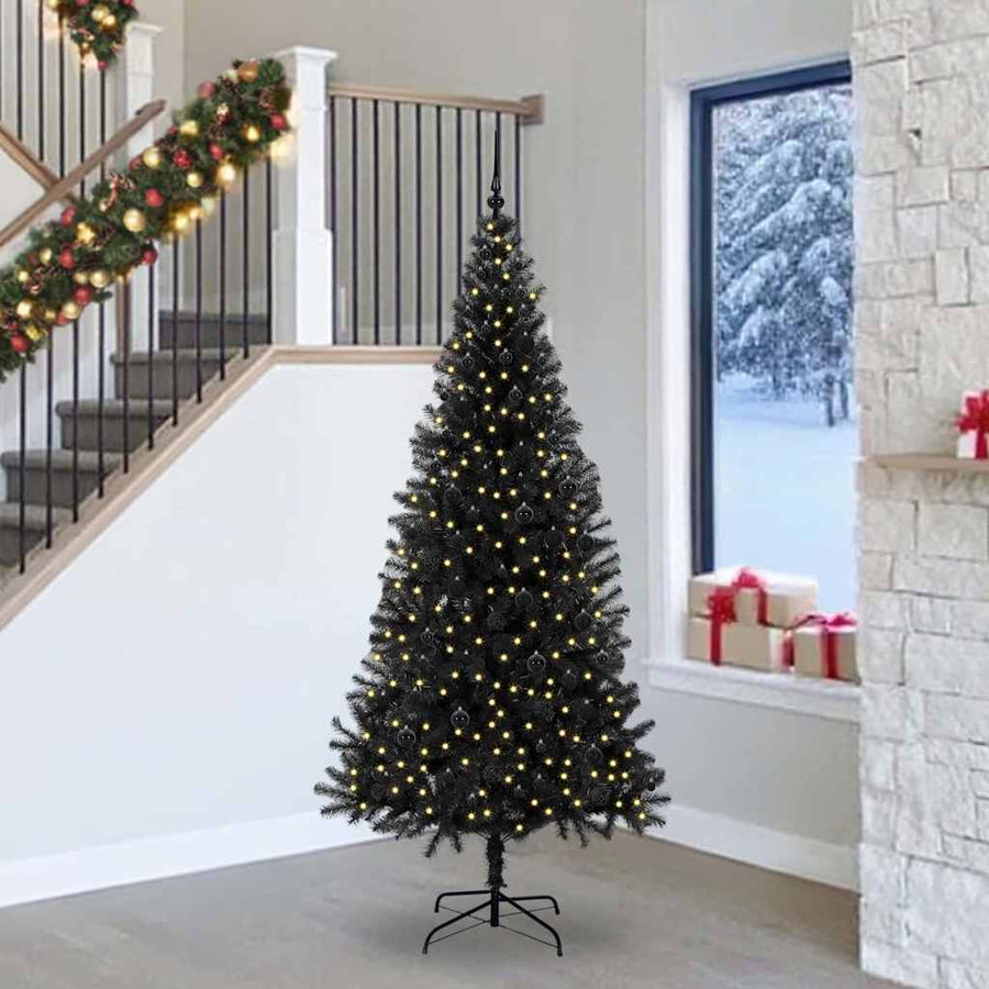 Kerstboom Met 300 Led Met Standaard Pvc Zwart 240 cm