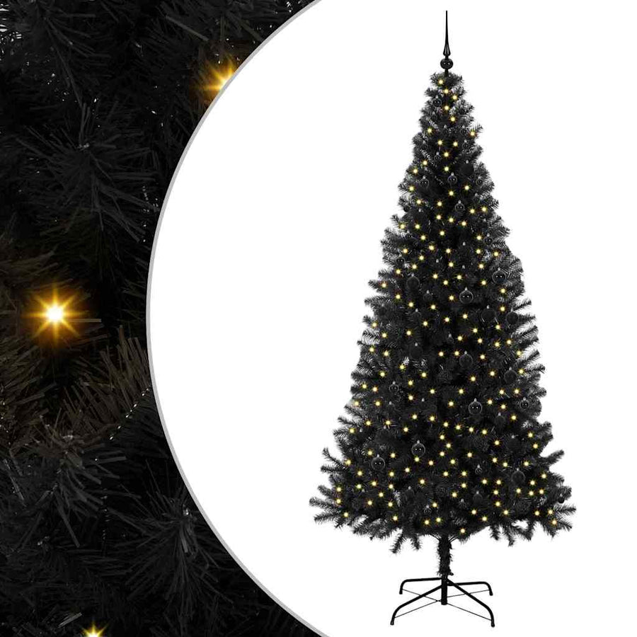 Kerstboom Met 300 Led Met Standaard Pvc Zwart 240 cm