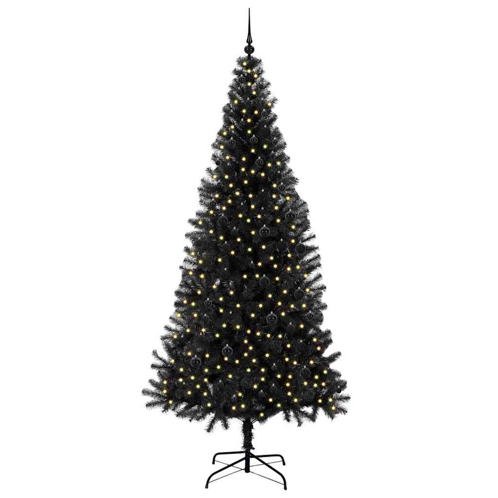 Kerstboom Met 300 Led Met Standaard Pvc Zwart 240 cm
