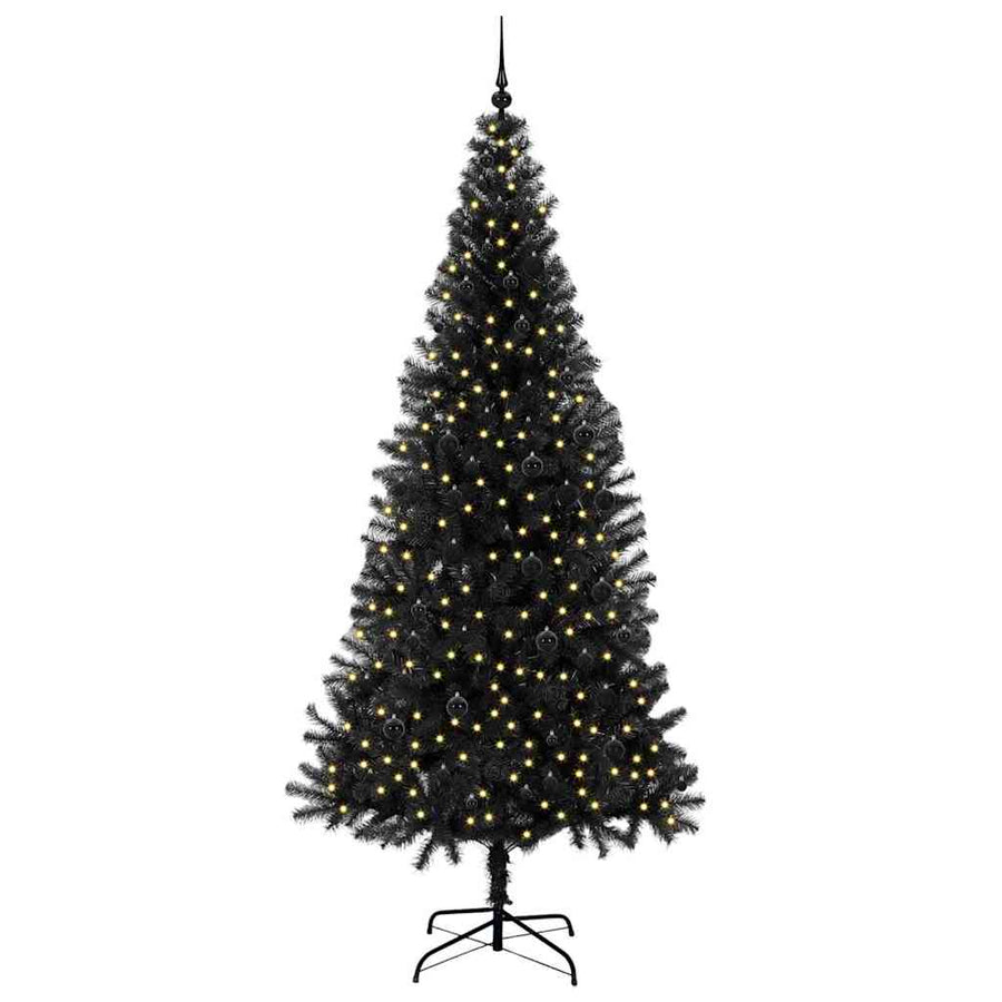 Kerstboom Met 300 Led Met Standaard Pvc Zwart 240 cm