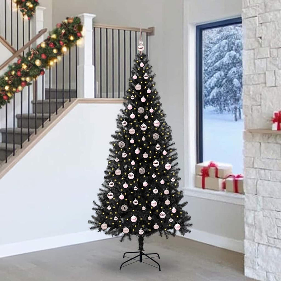 Kerstboom Met 300 Led Met Standaard Pvc Zwart 240 cm
