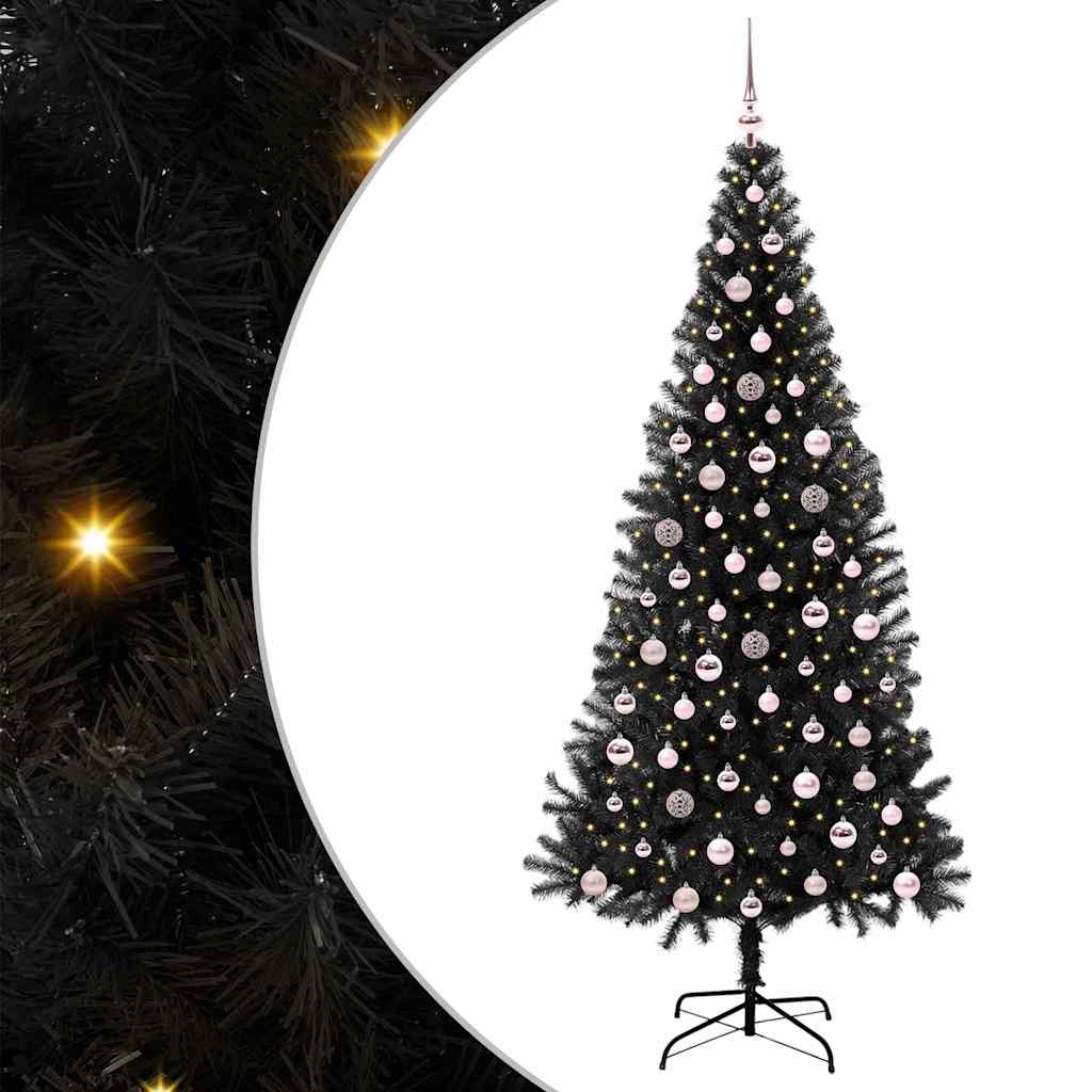 Kerstboom Met 300 Led Met Standaard Pvc Zwart 240 cm