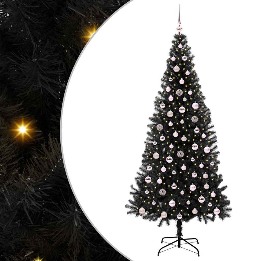 Kerstboom Met 300 Led Met Standaard Pvc Zwart 240 cm