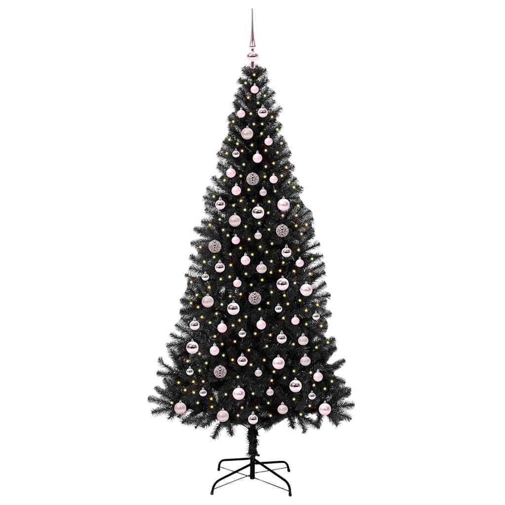 Kerstboom Met 300 Led Met Standaard Pvc Zwart 240 cm