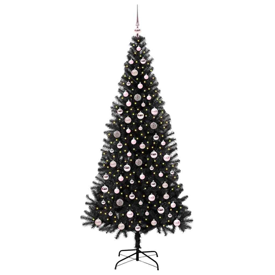 Kerstboom Met 300 Led Met Standaard Pvc Zwart 240 cm